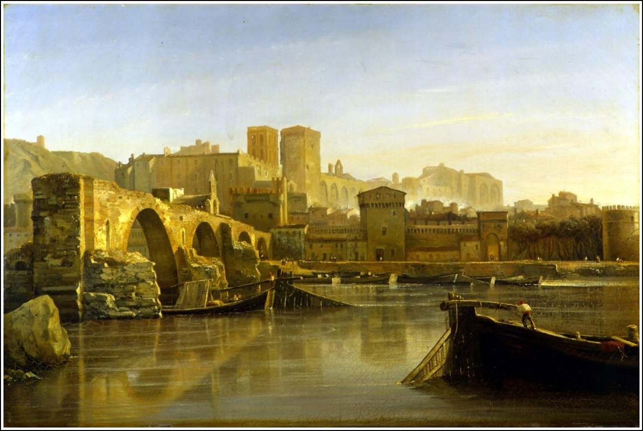 Vue d’Avignon et du Pont saint Bénezet, Isidore Dagnan, (1833)